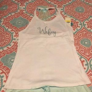 Betsey Johnson wifey PJ set. Tank and shorts.